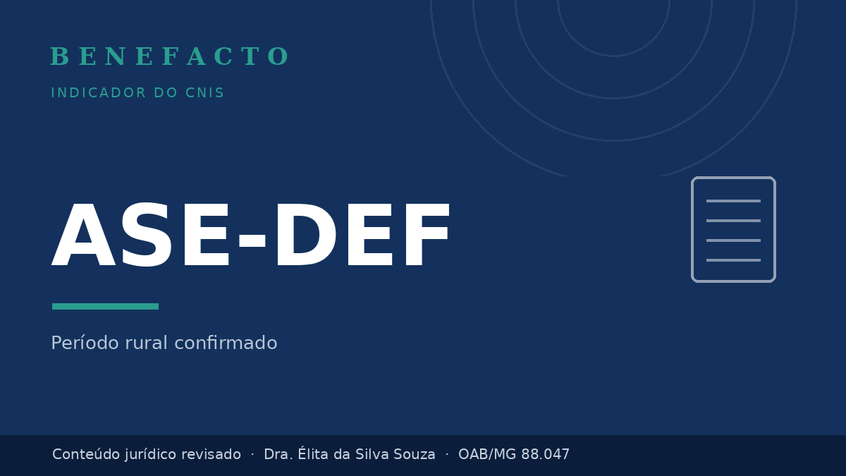 ASE-DEF no CNIS: o que significa