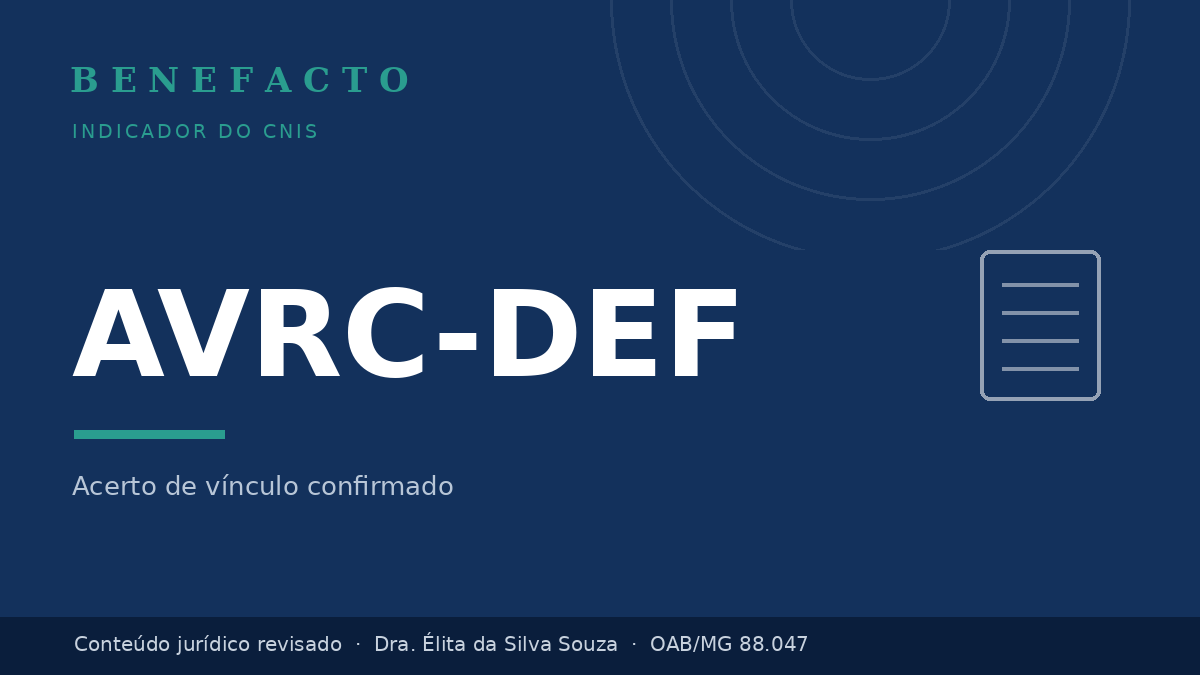 AVRC-DEF no CNIS: o que significa