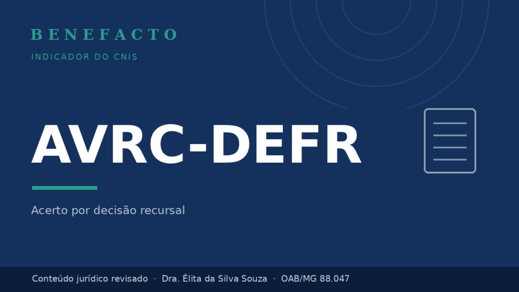 AVRC-DEFR no CNIS: o que significa