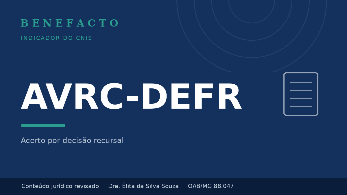 AVRC-DEFR no CNIS: o que significa