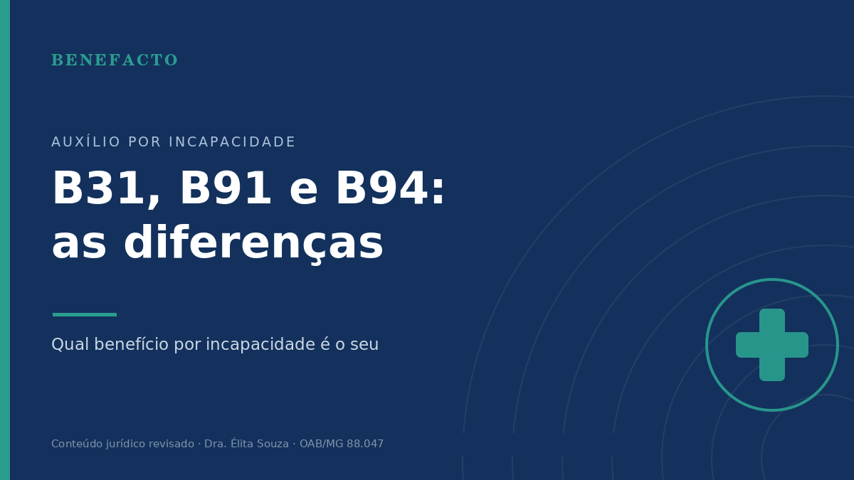 B31, B91 e B94: Diferenças Entre os Benefícios por Incapacidade