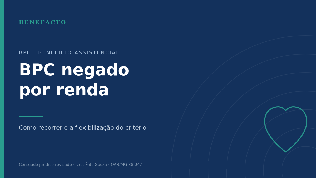 BPC Negado por Renda: Como Recorrer em 2026