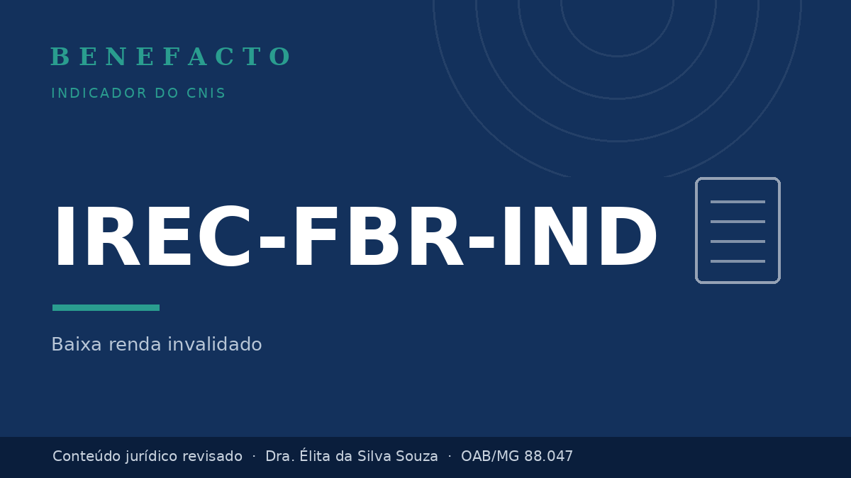 IREC-FBR-IND no CNIS: o que significa e o que fazer