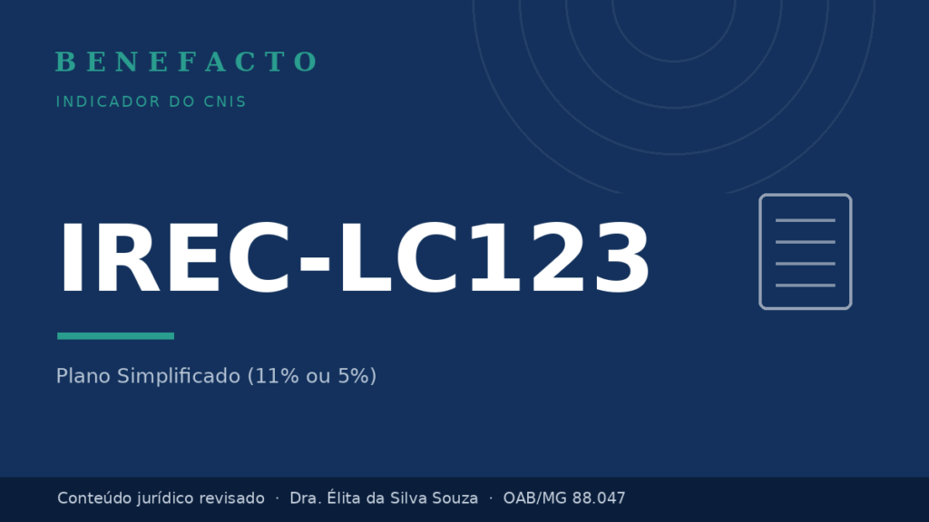 IREC-LC123 no CNIS: o que significa e o que fazer