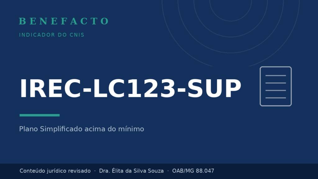IREC-LC123-SUP no CNIS: o que significa e o que fazer