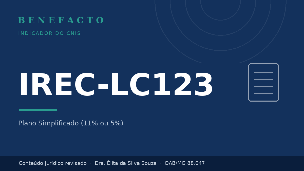 IREC-LC123 no CNIS: o que significa e o que fazer