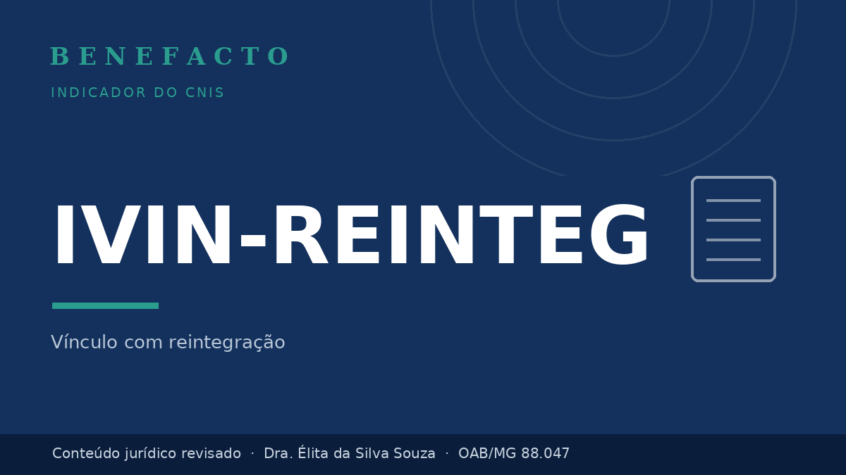 IVIN-REINTEG no CNIS: o que significa e o que fazer