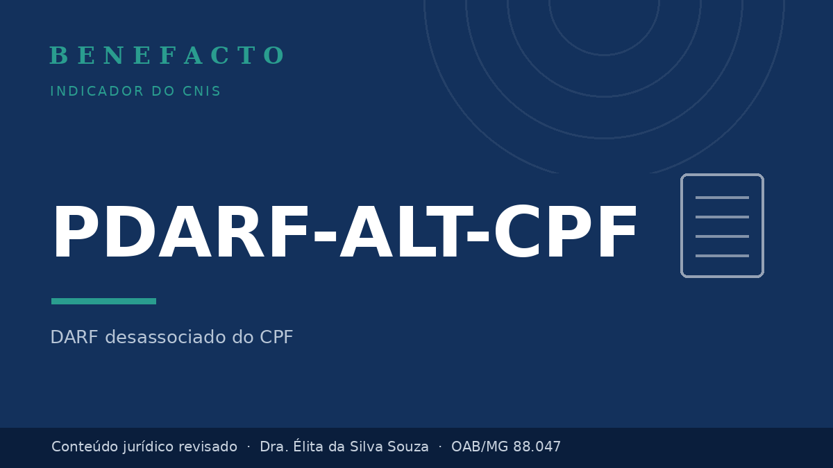 PDARF-ALT-CPF no CNIS: o que significa e como regularizar