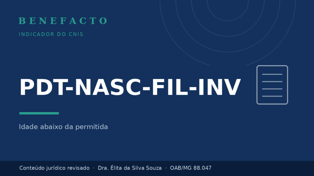 PDT-NASC-FIL-INV no CNIS: o que significa e como regularizar