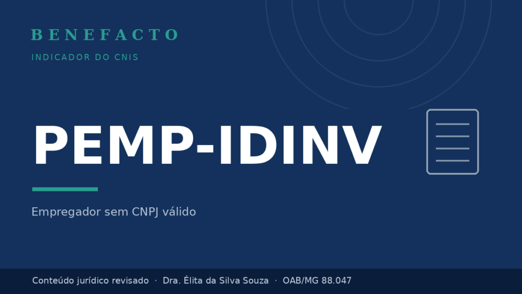 PEMP-IDINV no CNIS: o que significa e como regularizar