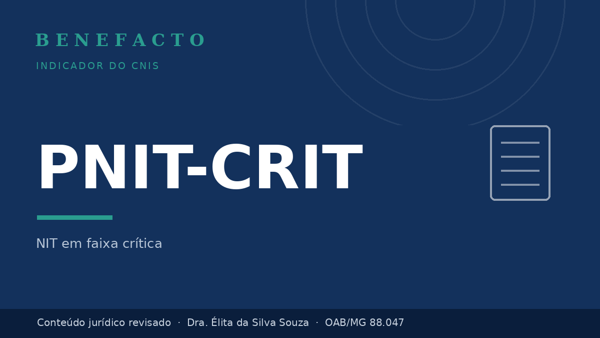 PNIT-CRIT no CNIS: o que significa e como regularizar