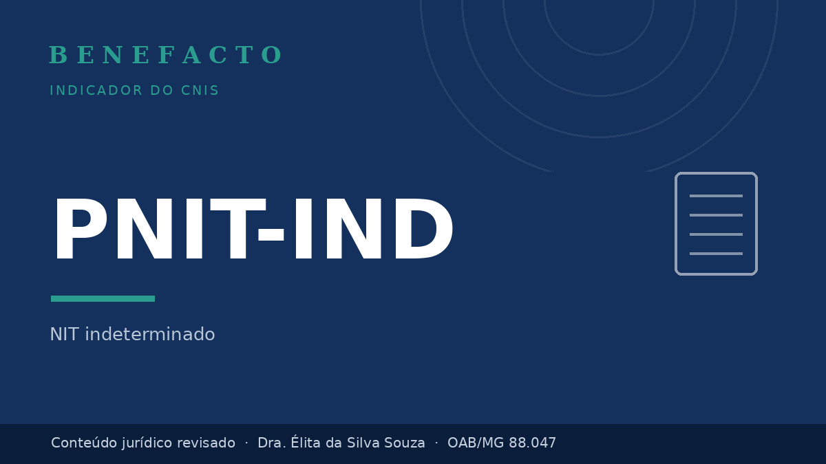 PNIT-IND no CNIS: o que significa e como regularizar