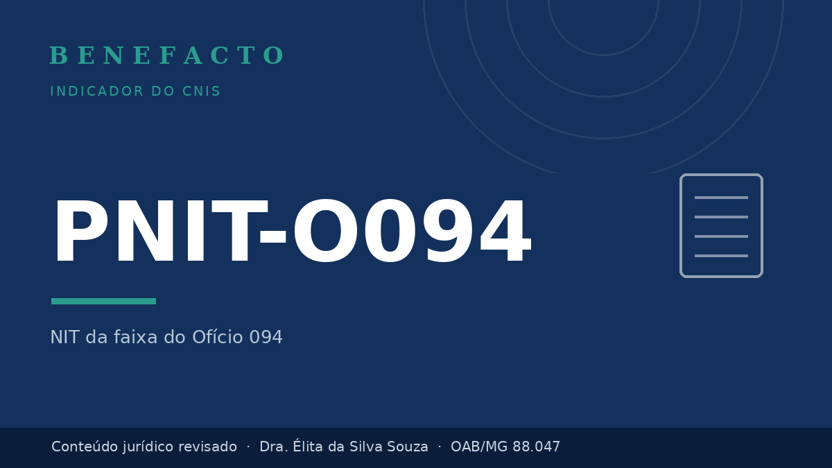 PNIT-O094 no CNIS: o que significa