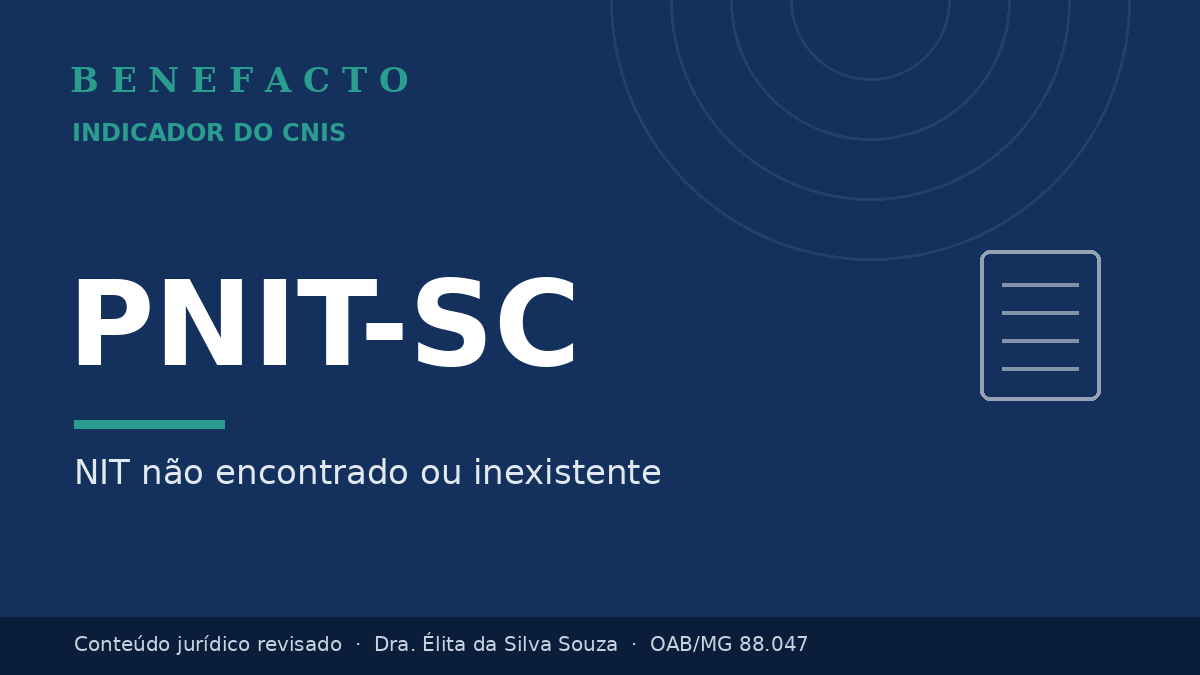 PNIT-SC no CNIS: o que significa e como regularizar