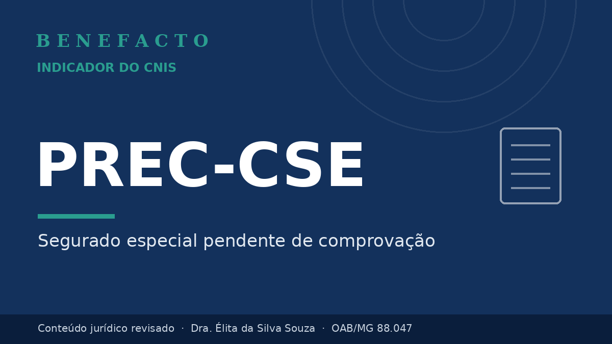 PREC-CSE no CNIS: o que significa e como regularizar