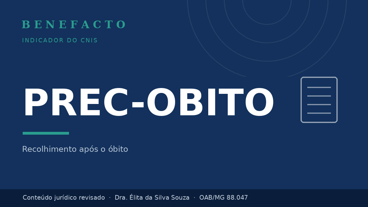 PREC-OBITO no CNIS: o que significa e como regularizar