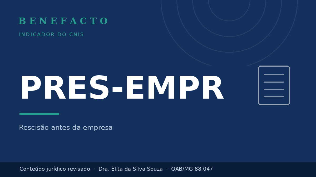 PRES-EMPR no CNIS: o que significa e como regularizar