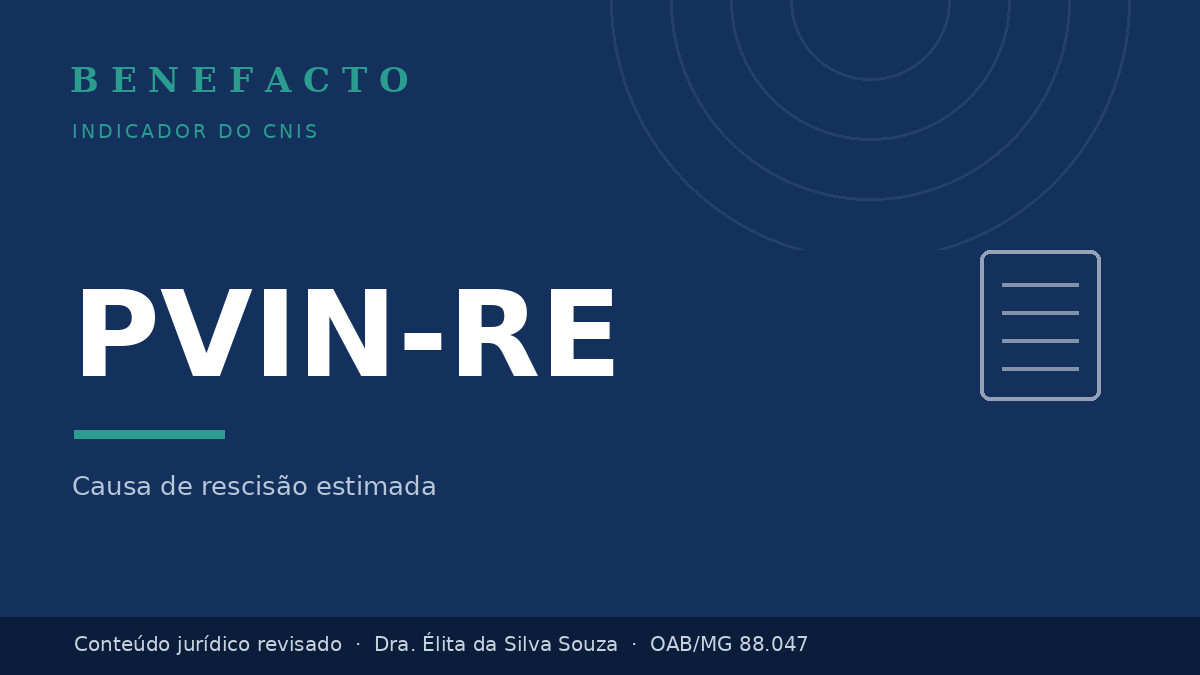PVIN-RE no CNIS: o que significa e como regularizar